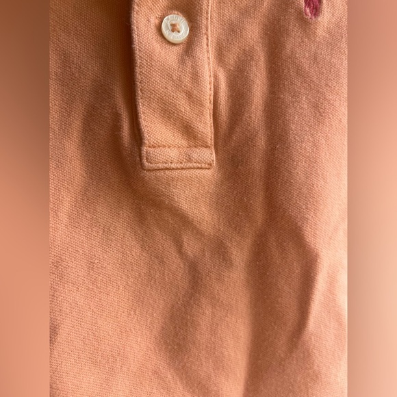 Ralph Lauren Girls Classic Cotton Orange Polo Pink Logo Top Size 3T - Picture 5 of 6